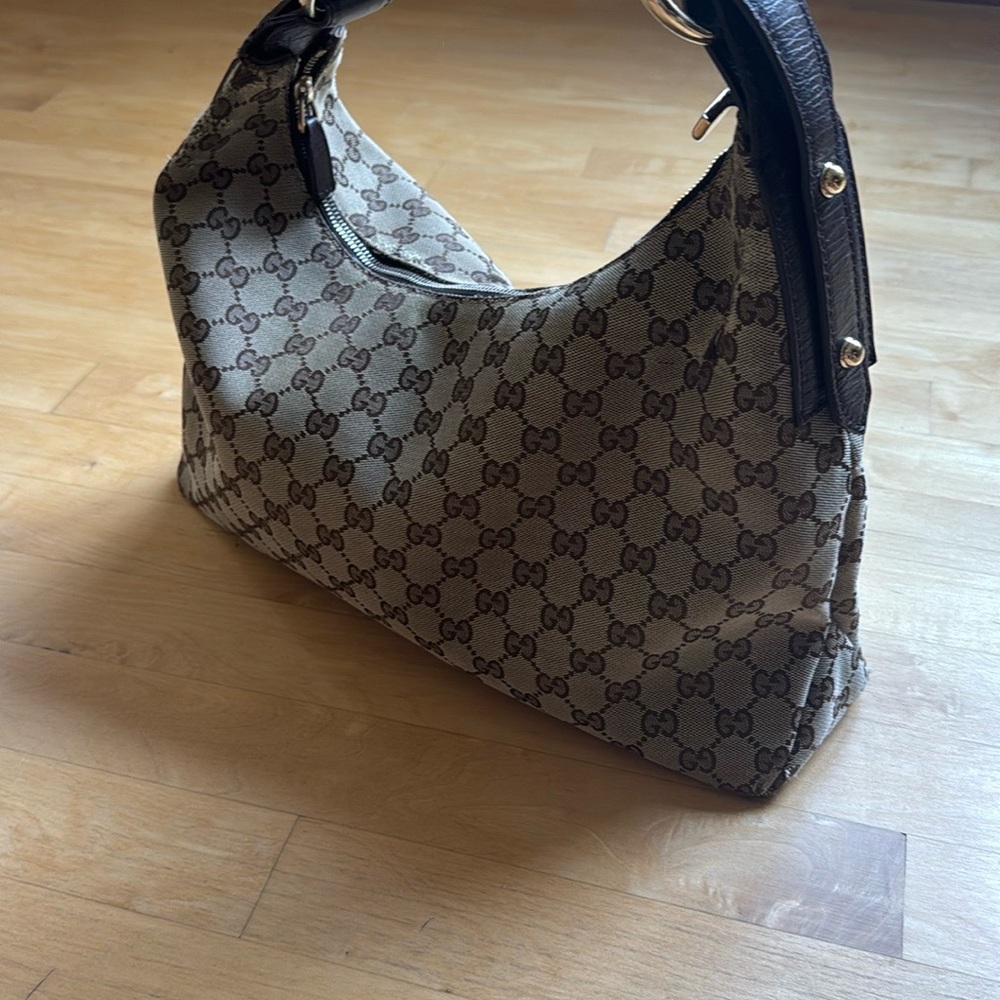 Gucci Brown Hobo Bag with Iconic Monogram